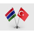 Punto Dizayn Gambiya ve Türkiye Bayrağı Ikili Saten Masa Bayrağı Takımı