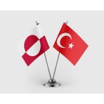 Punto Dizayn Grönland ve Türkiye Bayrağı Ikili Saten Masa Bayrağı Takımı