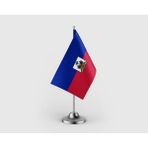 Punto Dizayn Haiti Devleti Tekli Saten Masa Bayrağı Seti