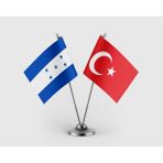 Punto Dizayn Honduras ve Türk Bayrağı Ikili Saten Masa Bayrağı Takımı
