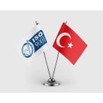 Punto Dizayn Iso 9001 Kalite Yönetim Sistemi Bayrağı ve Türkiye Bayrağı Ikili Saten Masa Bayrağı Takımı