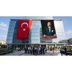 Punto Dizayn Istikbal Göklerdedir Atatürk Portresi Bayrak ve Türk Bayrağı Premium Raşel Kumaş 2'li Set 10X15 Metre ATA32