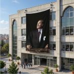 Punto Dizayn Istikbal Göklerdedir Atatürk Portresi Poster Bayrak Raşel Kumaş 6x9 Metre ATA10