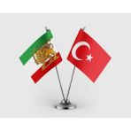 Punto Dizayn Kaçar Hanedanı ve Türkiye Bayrağı Ikili Saten Masa Bayrağı Takımı