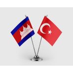 Punto Dizayn Kamboçya ve Türkiye Bayrağı Ikili Saten Masa Bayrağı Takımı