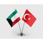 Punto Dizayn Kuveyt Bayrağı ve Türk Bayrağı Ikili Saten Masa Bayrağı Takımı
