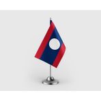 Punto Dizayn Laos Devleti Tekli Saten Masa Bayrağı Seti
