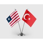 Punto Dizayn Liberya Bayrağı ve Türkiye Bayrağı Ikili Saten Masa Bayrağı Takımı
