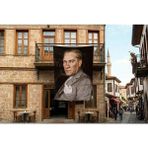 Punto Dizayn Mavi Gözlü Ulu Önder Mustafa Kemal Atatürk Poster Bayrak Premium Raşel Kumaş 300X450CM ATA56