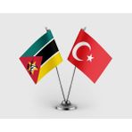 Punto Dizayn Mozambik Bayrağı ve Türk Bayrağı Ikili Saten Masa Bayrağı Takımı