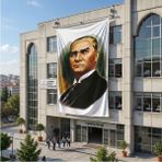 Punto Dizayn Mustafa K. Atatürk Portresi Poster Bayrak Raşel Kumaş 6x9 Metre ATA12