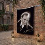 Punto Dizayn Mustafa Kemal Atatürk Askeri Üniformalı Poster Bayrak Raşel Kumaş 100X150 cm ATA42