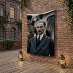 Punto Dizayn Mustafa Kemal Atatürk Portre Poster Poster Bayrak Raşel Kumaş 100X150 cm ATA38