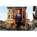 Punto Dizayn Mustafa Kemal Atatürk Takım Elbiseli Poster Bayrak Premium Raşel Kumaş ATA47