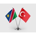Punto Dizayn Namibya ve Türkiye Bayrağı Ikili Saten Masa Bayrağı Takımı
