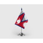 Punto Dizayn Nepal Devleti Tekli Saten Masa Bayrağı Seti