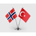 Punto Dizayn Norveç ve Türkiye Bayrağı Ikili Saten Masa Bayrağı Takımı
