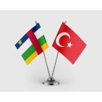Punto Dizayn Orta Afrika Cumhuriyeti Bayrağı ve Türk Bayrağı Ikili Saten Masa Bayrağı Takımı