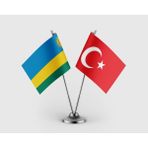 Punto Dizayn Ruanda Bayrağı ve Türkiye Bayrağı Ikili Saten Masa Bayrağı Takımı