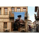 Punto Dizayn Selam Veren Atatürk Portresi Poster Bayrak Premium Raşel Kumaş 300X450CM ATA85