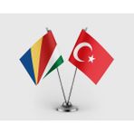 Punto Dizayn Seyşeller ve Türkiye Bayrağı Ikili Saten Masa Bayrağı Takımı