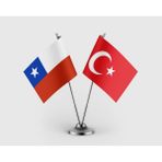 Punto Dizayn Şili Bayrağı ve Türk Bayrağı Ikili Saten Masa Bayrağı Takımı