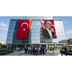 Punto Dizayn Sivil Mustafa Kemal Atatürk Ay-Yıldız Poster Bayrak ve Türk Bayrağı Premium Raşel Kumaş 2'li Set 10X15 Metre ATA19