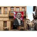 Punto Dizayn Sivil Mustafa Kemal Atatürk Ay-Yıldız Poster Poster Bayrak Premium Raşel Kumaş 300x450cm ATA19