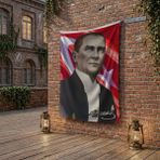 Punto Dizayn Sivil Mustafa Kemal Atatürk Ay-Yıldız Poster Poster Bayrak Raşel Kumaş 100X150 cm ATA19