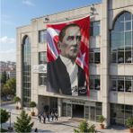 Punto Dizayn Sivil Mustafa Kemal Atatürk Ay-Yıldız Poster Poster Bayrak Raşel Kumaş 6x9 Metre ATA19
