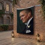 Punto Dizayn Sivil Mustafa Kemal Atatürk Portre Poster Bayrak Raşel Kumaş 100X150 cm ATA50