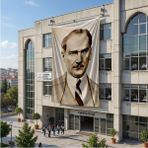 Punto Dizayn Sivil Mustafa Kemal Atatürk Poster Bayrak Raşel Kumaş 6x9 Metre ATA34