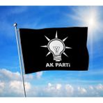 Punto Dizayn Siyah- Beyaz Ak Parti Bayrağı Premium Raşel Kumaş 70X105 cm