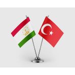 Punto Dizayn Tacikistan ve Türk Bayrağı Ikili Saten Masa Bayrağı Takımı