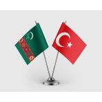 Punto Dizayn Türkmenistan Bayrağı ve Türk Bayrağı Ikili Saten Masa Bayrağı Takımı