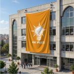 Punto Dizayn Turuncu Ak Parti Bayrağı 140GR Premium Raşel Kumaş 6x9 Metre