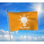 Punto Dizayn Turuncu Ak Parti Bayrağı Premium Raşel Kumaş 70X105 cm
