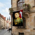 Punto Dizayn Üniformalı Gazi Mustafa Kemal Atatürk- Ay Yıldız Bayrak Poster Bayrak Premium Raşel Kumaş ATA17