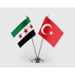 Punto Dizayn Yeni Suriye Bayrağı ve Türk Bayrağı Ikili Saten Masa Bayrağı Takımı