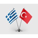 Punto Dizayn Yunanistan Bayrağı ve Türk Bayrağı Ikili Saten Masa Bayrağı Takımı
