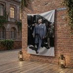 Punto Dizayn Yürüyen Atatürk Portresi poster Bayrak Raşel Kumaş 100x150 cm ATA77