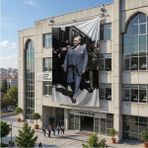 Punto Dizayn Yürüyen Atatürk Portresi Poster Bayrak Raşel Kumaş 6x9 Metre ATA77