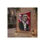 puntodizayn Sivil Mustafa Kemal Atatürk Ay-Yıldız Poster poster Bayrak Raşel Kumaş 100x150 cm ATA19