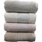 Pupilla 4'li Penye Jakarlı Nakışlı Havlu Ezgi 50X90 cm - Renkli - 50 x 90 cm