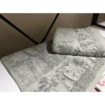 Pupilla Bambu Palmiye Desen El Yüz Havlusu - 50 x 90 cm - Koyu Gri