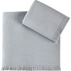 Pupilla Collection Bernini %100 Pamuk 2'Li Banyo Havlu Seti (50*90+70*140) - Açık Gri - 50 x 90 cm