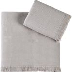Pupilla Collection Bernini %100 Pamuk 2'Li Banyo Havlu Seti (50*90+70*140) - Kahve - 50 x 90 cm