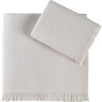Pupilla Collection Bernini %100 Pamuk 2'Li Banyo Havlu Seti (50*90+70*140) - Pudra - 50 x 90 cm