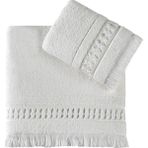 Pupilla Collection Elmira Penye El Işi 2'li Banyo Havlu Seti (50*90+70*140) - Ekru - 50 x 90 cm