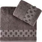 Pupilla Collection Lavanta %100 Pamuk 2'Li Banyo Havlu Seti (50*90+70*140) Kalın Bordür - Mürdüm - 50 x 90 cm